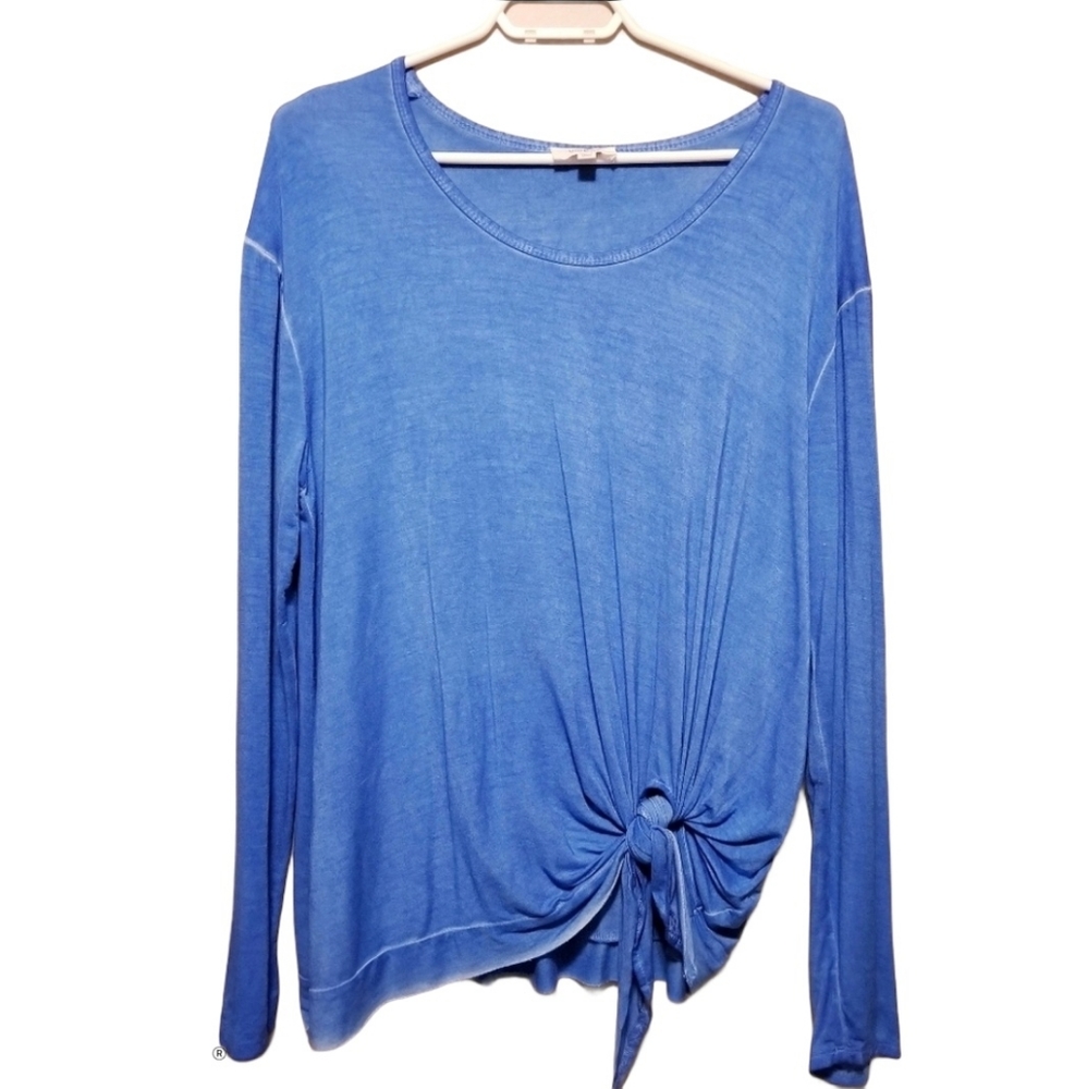 Umgee Side-Knot Worn Out Style Long Sleeve